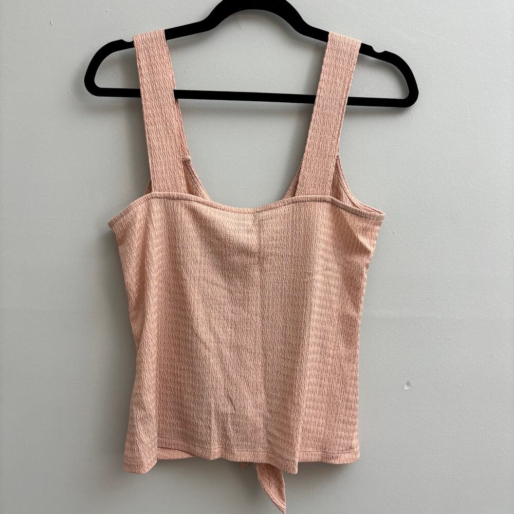 Pink V-neck Button Down Front Tie Light Feminine Coquette Cami Top Size S - Picture 6 of 8